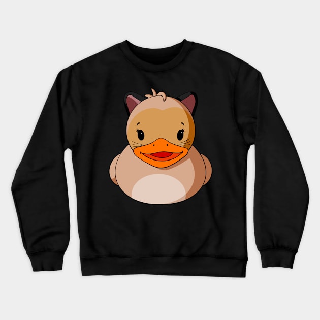 Siamese Cat Rubber Duck Crewneck Sweatshirt by Alisha Ober Designs